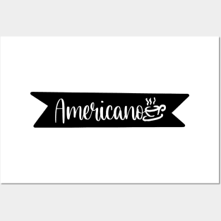 Americano - Retro Vintage Coffee Typography - Gift Idea for Coffee Lovers and Caffeine Addicts Posters and Art